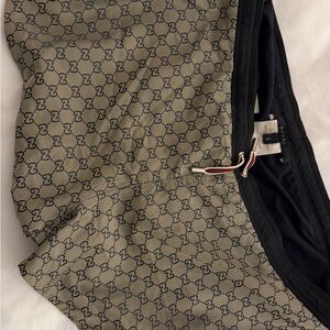 Gucci Beige and Black Monogram Shorts